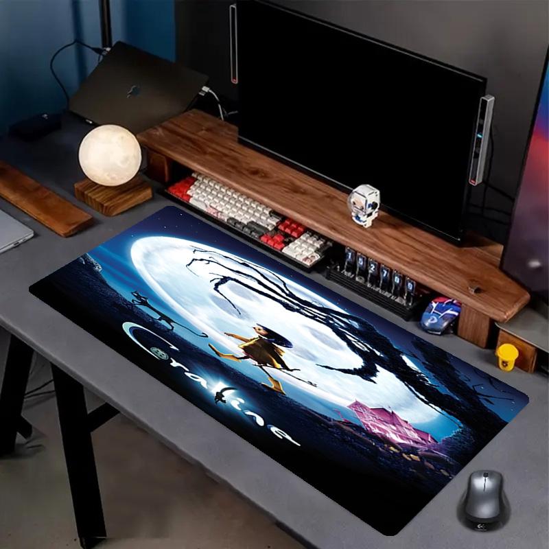 Coraline Print Mouse Pad, Anti‑Slip Desktop keyboard Mat, for PC Laptop Gaming Working Daily Use, Cool Festival Surprise Gift