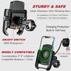 BRCOVAN Motorcycle Phone Mount Holder With Qi 15W Wireless Charger & PD/USB-C 20W Fast Charging Port, Waterproof Cellphone Cradle With Aluminum Alloy