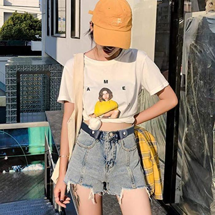 LEZ2O Belt Buckle No Buckle Belt Ladies Invisible Elastic for Men/Women Jeans Pants Dresses Uniforms Size-M