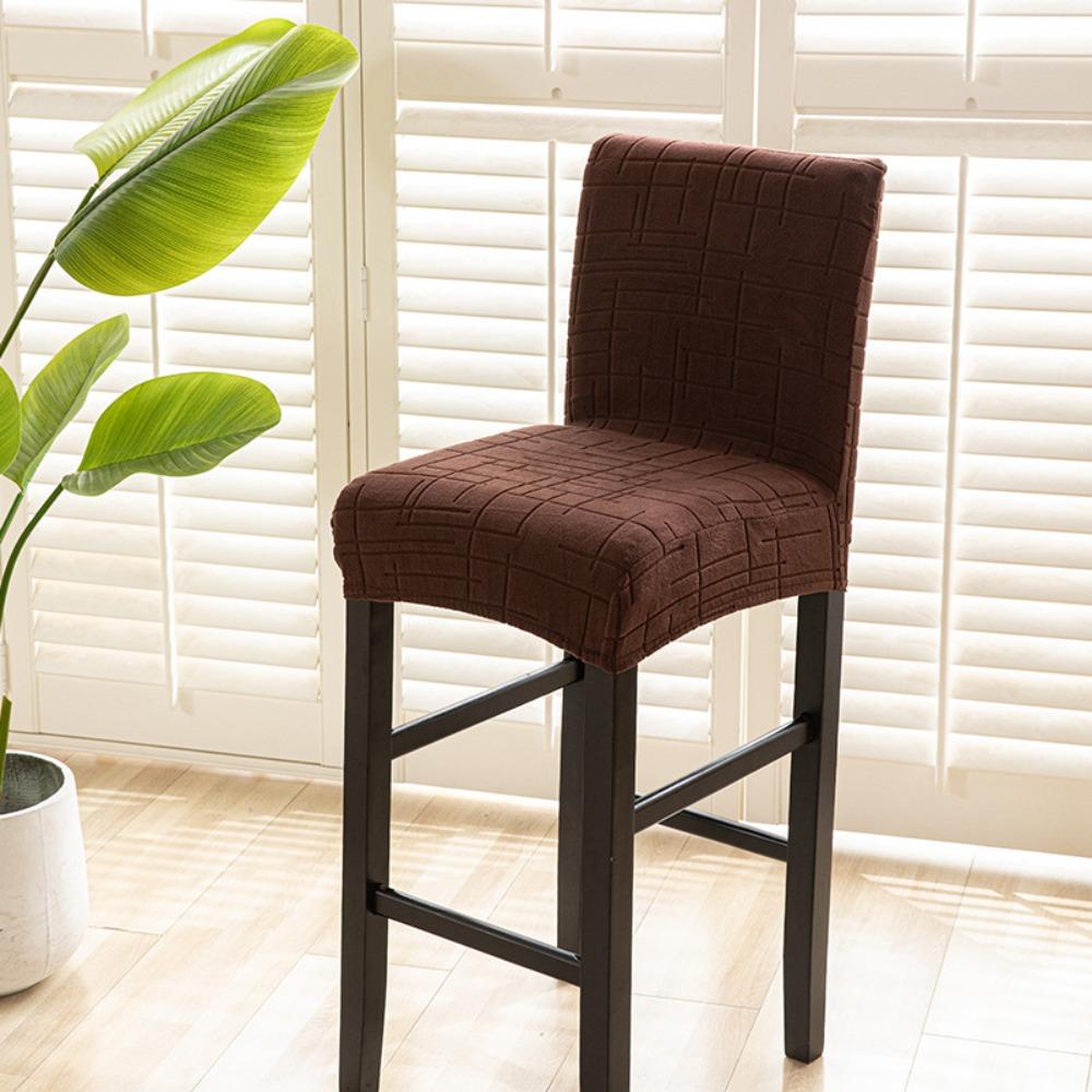 Removable Short Back Chair Covers Elastic Bar Stool Covers Chair Cushion Cover Dining Room