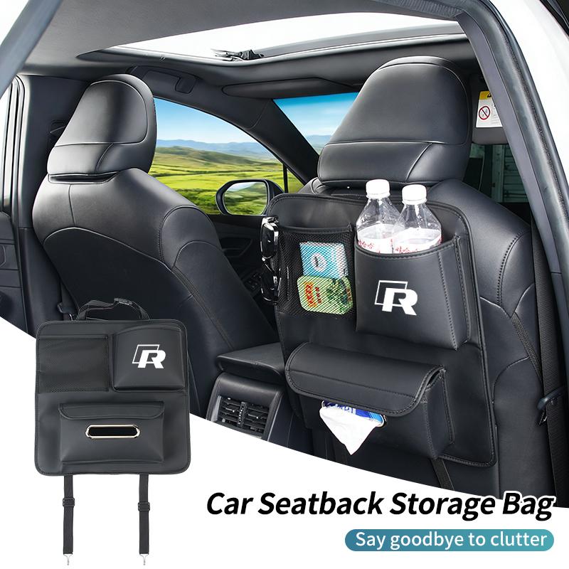 YNEPB1 Car Backseat Organizer Storage Bag Cup Holder Anti Kick Mat For VW R LINE Golf 4 6 7 GTI Tiguan Passat B7 CC Jetta MK5 MK6 Polo