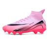 High-Top Football Shoes Fg Pegged Leather Feet For Boys And Girls, Teenagers And Students, Non-Slip Natural Lawn Training Shoes