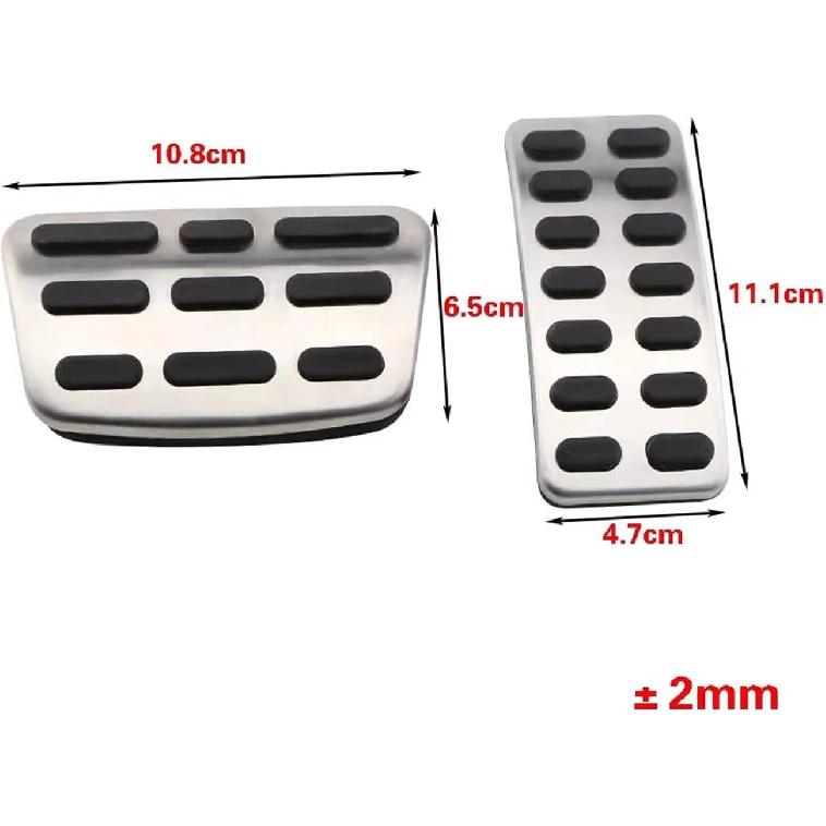 Car Gas Brake Pedal Compatible with Kia Soul SK3 GT-Line EV 2020~2025 Rubber Anti-Slip Stainless steel Footrest Foot Cover Pad Accessories(AT 2pcs)