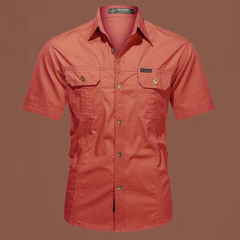 Men's Plus Size Casual Long-Sleeve Cotton Shirt - Spring/Autumn 2026 Collection