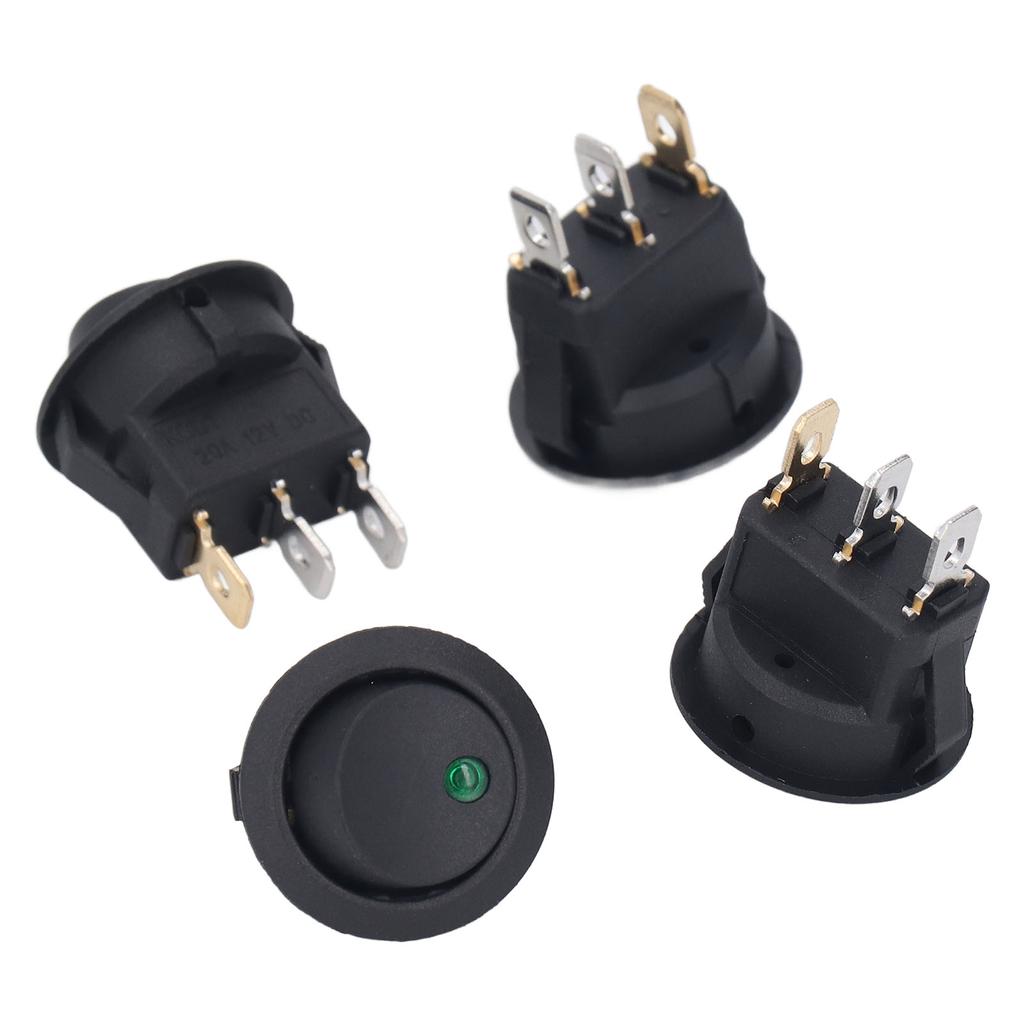 4PCS 12V Round Power Switches 3 Pin 2 Position LED Switch Boat Toggle Rocker Switch 20mm