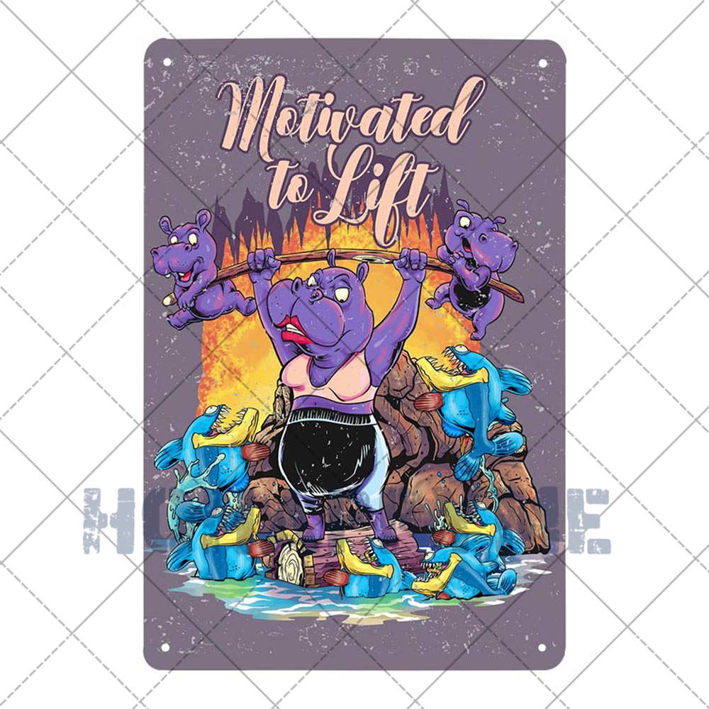 GYM Signs Tin Painting Metal Vintage Plaque Decoration Metal Wall Art Sportsman Retro Poster Iron Plate Home Decor 20x30cm