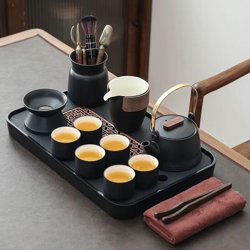 Qianyu Zen Black Pottery Kung Fu Tea Set