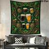 St.Patrick's Day Wall Tapestry Aesthetic Wall Hanging Printed Fabric Blanket Decorative Tapestries for Bedroom Living Room Home Decor