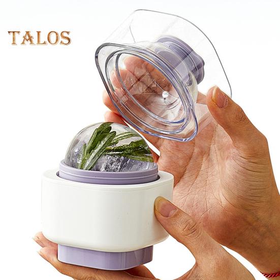 Silicone Sphere Ice Mold Easy Release Circle Ice Hockey Mold with Lids Slow Melting Spherical Ice Makers for Whiskey Cocktails Bourbon
