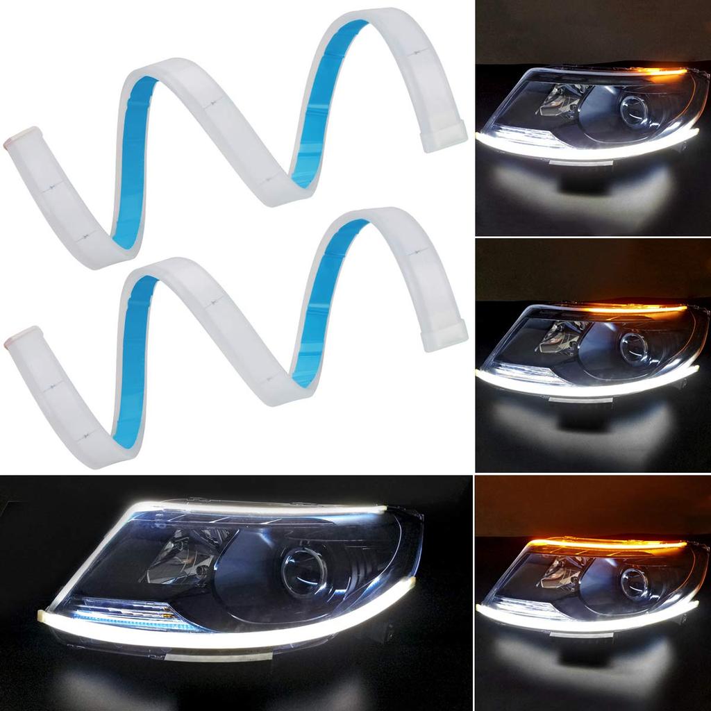 Two-color Ultra-thin Daytime Running Light Strip Light Flexible LED Turn signal Light