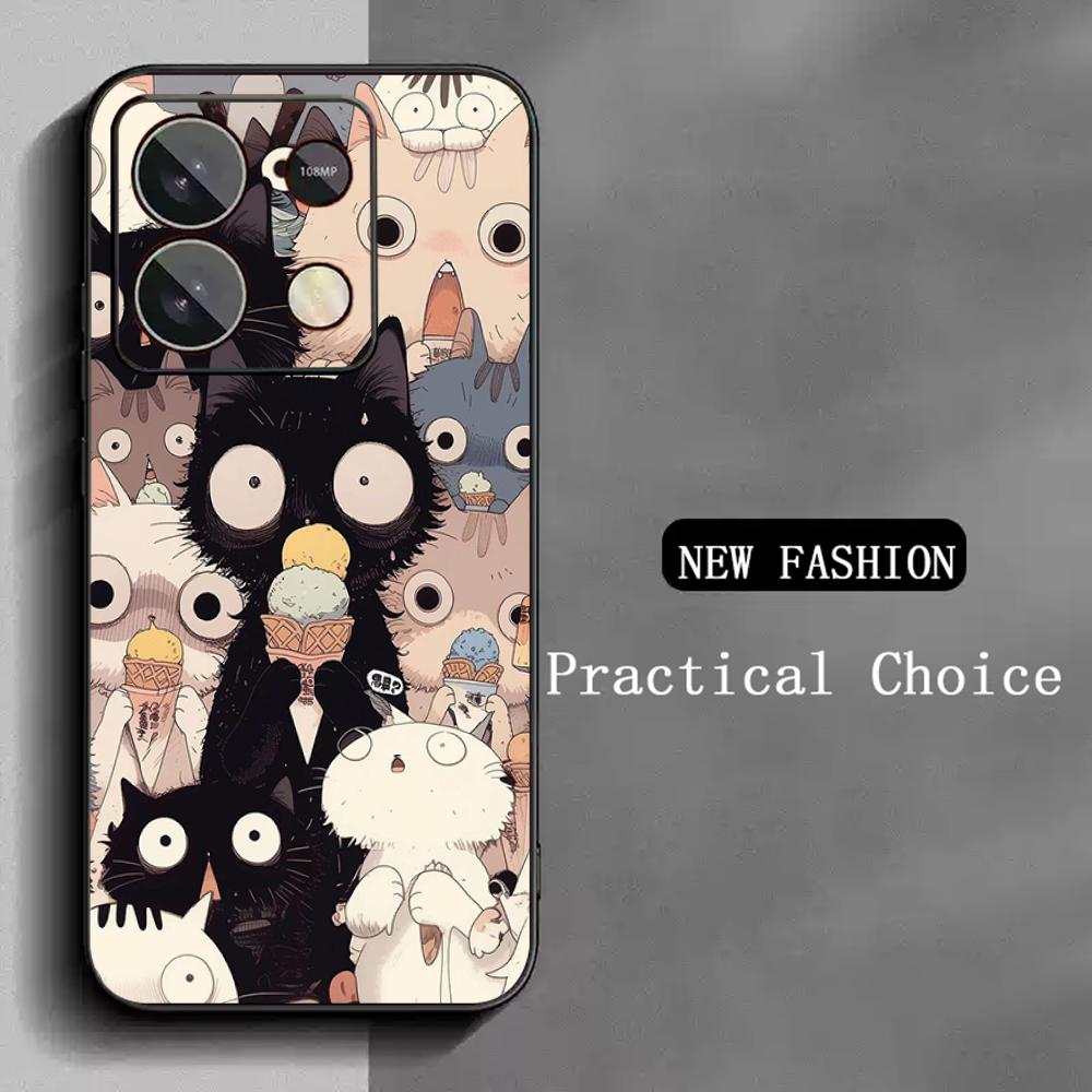 Cute Animal dog pattern lovely design  Phone Case For Redmi Note 14 13 12 11 Pro Plus S 5G 14C A3 Soft Black Phone Cover