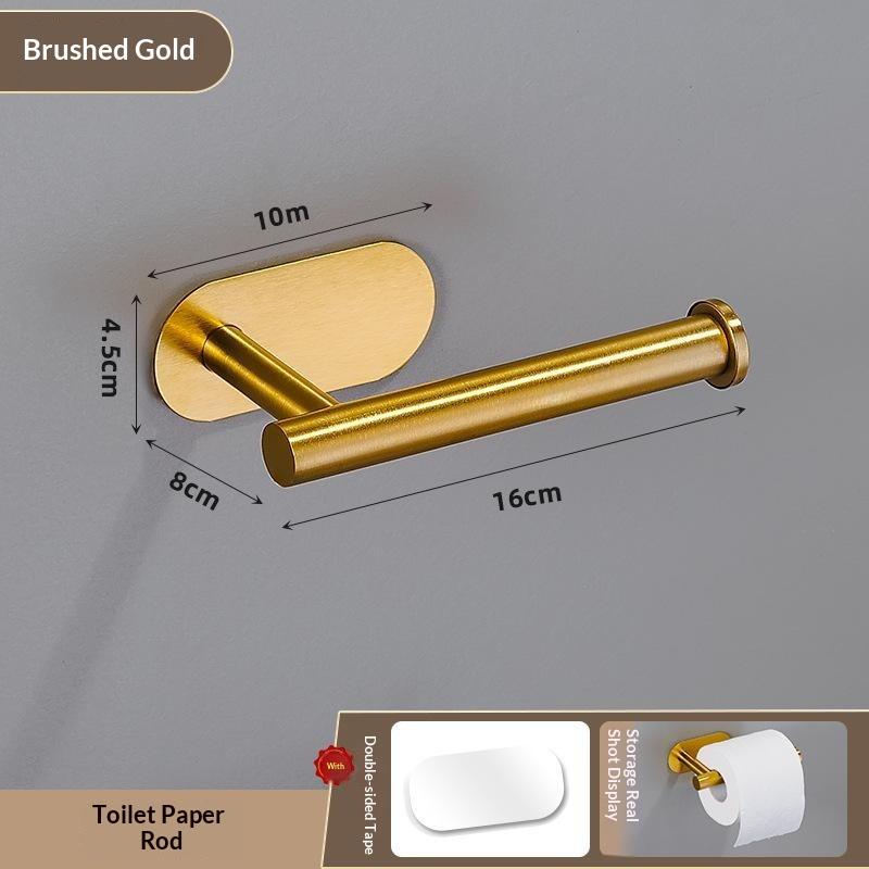Durable Towel Holder Self-Adhesive No Drilling Bathroom Hook Stainless Steel Bathroom Organizer Kitchen Storage Rack
