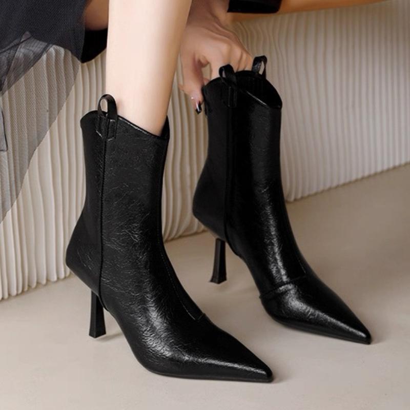 Fashion Sexy Pointed Toe High Heels Ankle Boots Women Dress Party New Shoes Winter 2025 Brand Chelsea Boots Luxury Woman Pumps Botas