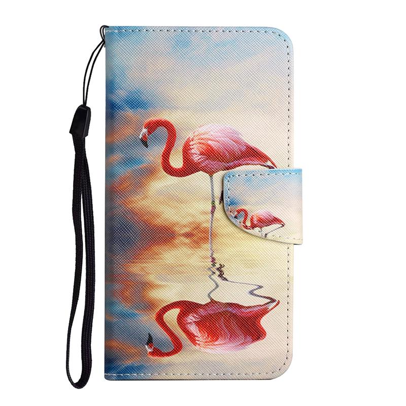 Cute Flower Cat Painted Leather Flip Case For iPhone 6 6S 7 8 X XR XS Max 11 Pro Wallet Card Holder Book Cover Etui