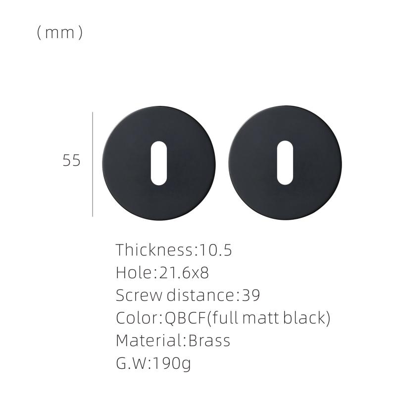 DOOROOM Brass Door Lock Key Escutcheon Plates Knurled Striped Thumbturn for Inside Door Room Bathroom Thumb Turn