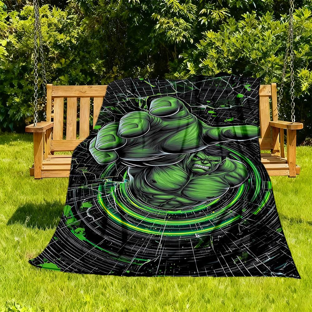 

1PC Hulk Smash Outdoor Flannel Throw Blanket - HD Printed Lightweight Soft Warm All-Season Blanket for Sofa, Bed, Travel, Camping 083 130x150cm