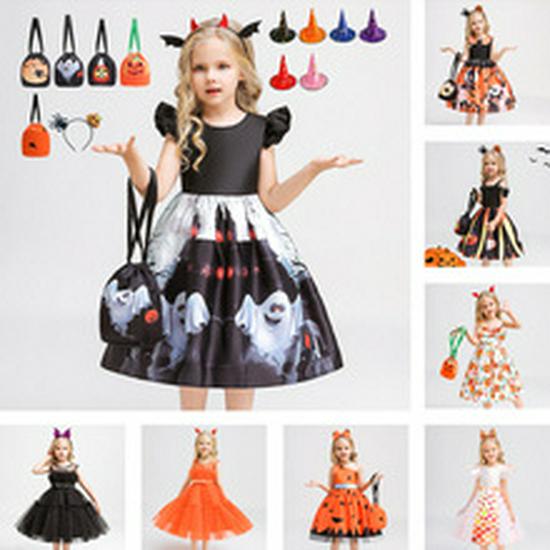 European & American Halloween Witch Costume for Kids - Masquerade & Role-Playing Dress