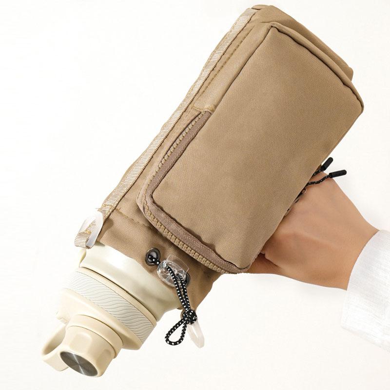 Outdoor Sports Water Bottle Bag with Adjustable Shoulder Strap and Phone Pocket Water Bottle Sleeve for Hiking Camping Gym 1E12W
