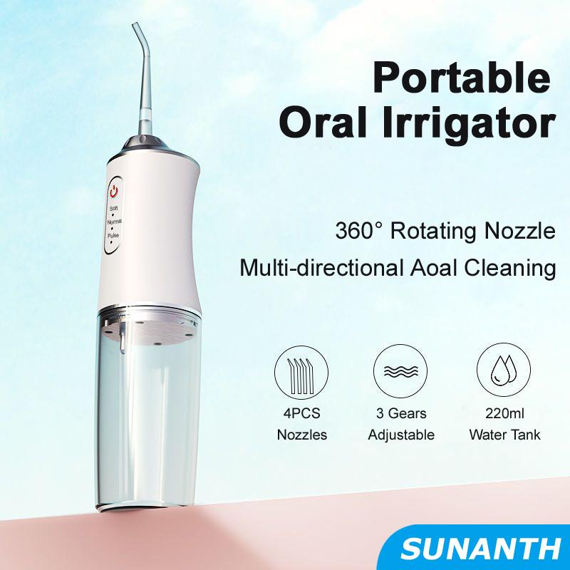 Portable Oral Irrigator USB Fast Rechargeable Mouth Washing Machin For Family Travel 3 Modes 4 Jet Tips Teeth cleaning machine