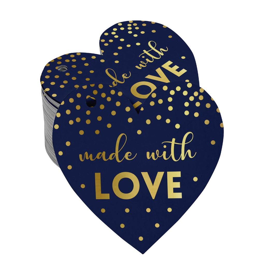 Inkdotpot Gold Foil Paper Hang Tags Made With Love Wedding Favor Tags 100