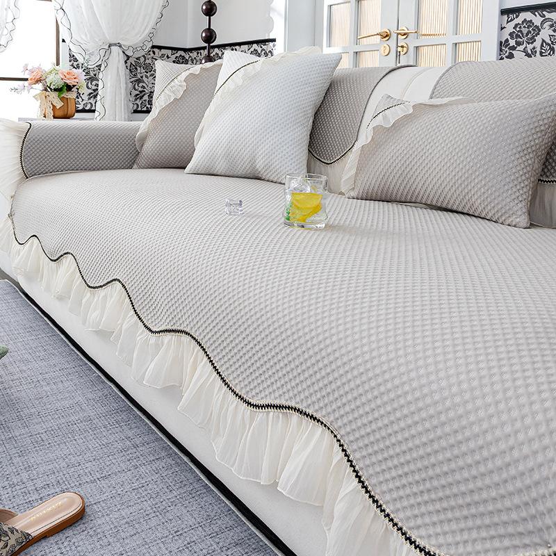 2025 New Light Luxury High-end Ice Silk Sofa Cushion Summer Cool Breathable Non-slip Mat Seat Cushion Special-shaped Cover Cloth