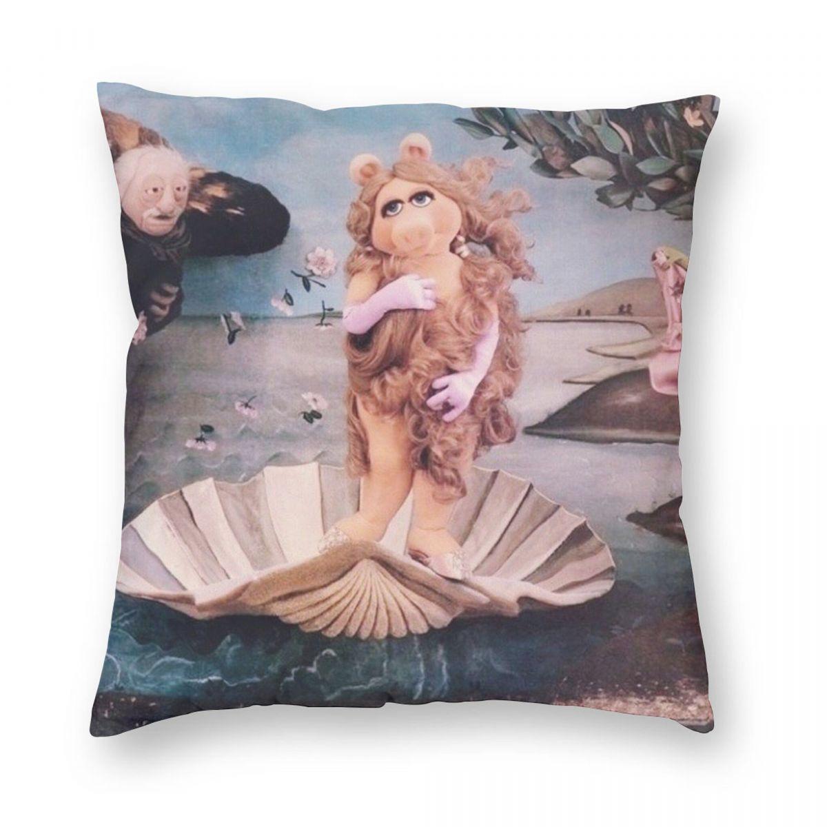 

Miss Piggy Birth of Venus Pillowcase Polyester Linen Velvet Printed Zip Decor Sofa Seater Cushion Cover 45x45 12x12Inch