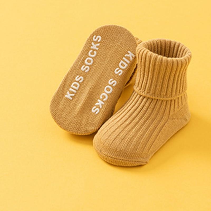 2pcs Anti Skid Toddler Socks Soft Crew Length Socks Middle Tube Design For Secure Movement On Hardwood Floors