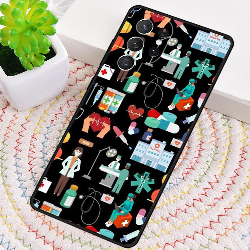 Nurse Medical Medicine Silicone Phone Case For Samsung Galaxy note 10 pro S26 S25 S24 S23 S22 S21 Plus S25Ultra Capa Cover