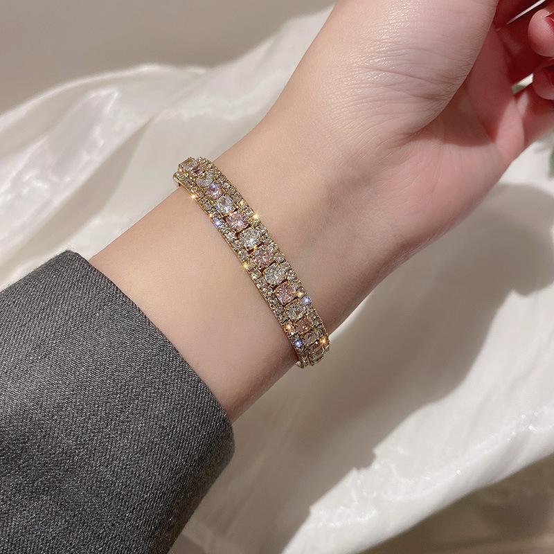 Stone Letter Bracelet Light Luxury Temperament Bracelet Fashion Versatile High-end Jewelry