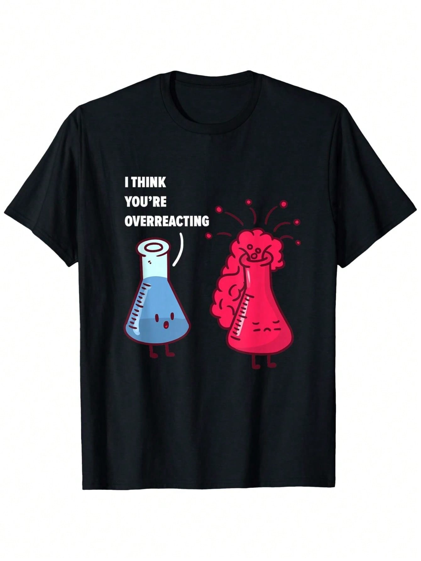 Chemistry Joke Shirt Chemistry Pun Science Chemistry Teacher T-Shirt, Unisex Cotton Casual Round Neck Outdoor Short Sleeve T-Shirt With Slight Stretch S разноцветный