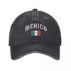 Mexico Flag Caps Unisex Retro Denim Washed Baseball Caps For Women Cowboy Sunscreen Hats Camping Womens Trucker Cap