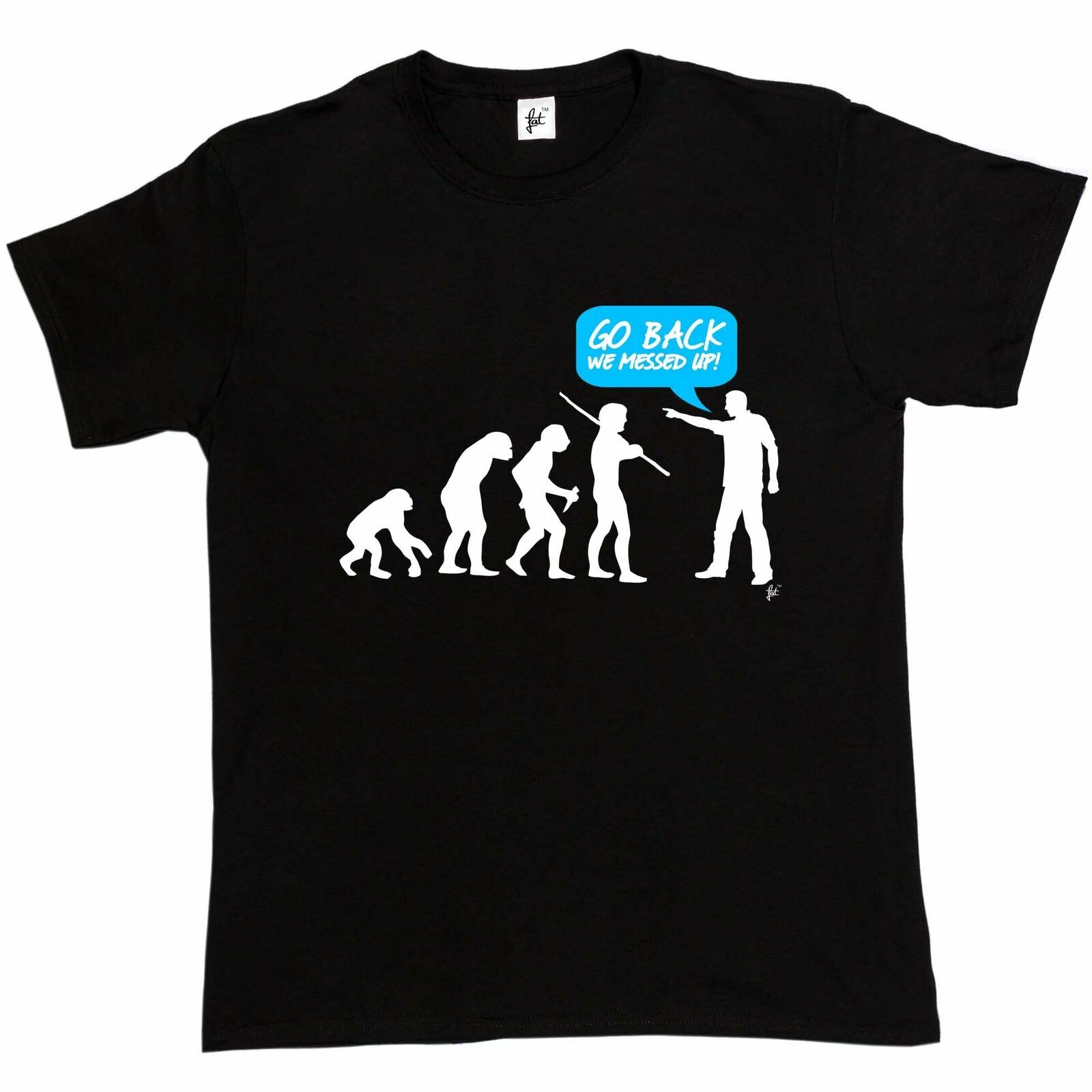 Evoloution Go Back We Messed Up Funny Mens T-Shirt S разноцветный