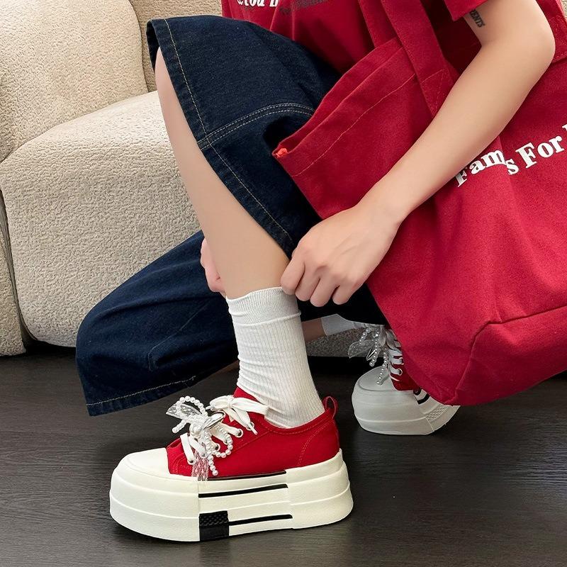 Thick-soled height-increasing small canvas shoes women's summer thin, light and breathable casual versatile muffin little white shoes