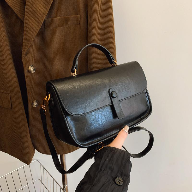 Wholesale Niche Simple and Versatile Fashionable Portable Small Square Bag Women's Leisure Commuting Solid Color Shoulder Messenger Bag