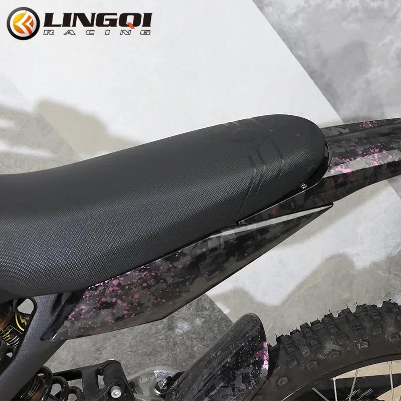 LINGQI RACING Water Transfer Carbon Fiber Left Right Mud Guard Rear Side Fender Baffle For Light Bee X S Electric Bike Motocross