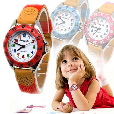 Neu Niedlichen Jungen Mädchen Quarzuhr Kinder kinder Stoff Strap Student Zeit Uhr Armbanduhr Geschenke