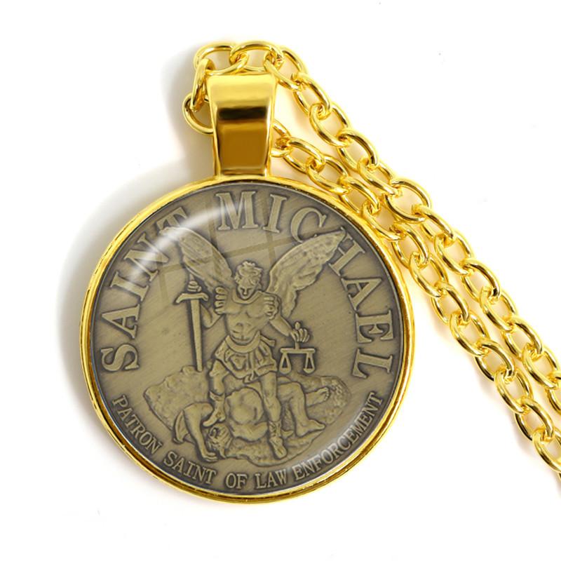 Rubino - Collana - Arcangelo Michele - Protezione Degli Esseri Di Luce Chiusura In Oro 14k Gf Collana