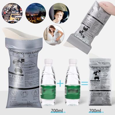 700ml Portable Cotton Fabric Car Urinal Bag Emergency Mini Toilet Leak-Proof Odorless for Road Trip/Camping/Traffic Emergency