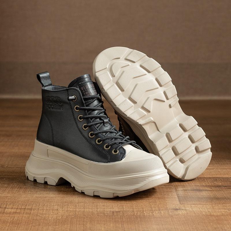 New Thick-soled Women's Boots, Round-toed Fashionable Ankle Boots, Versatile Casual Women's Shoes