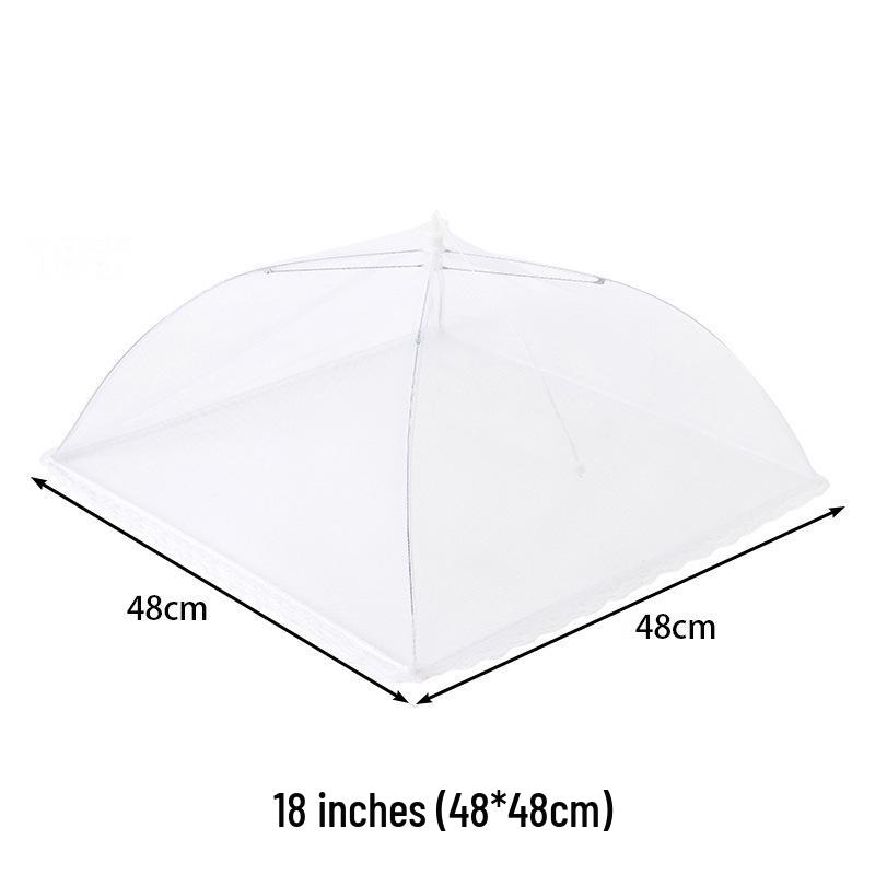 White Foldable Mesh Food & Table Cover - Mosquito & Dust Proof, Transparent Picnic & Vegetable Protector