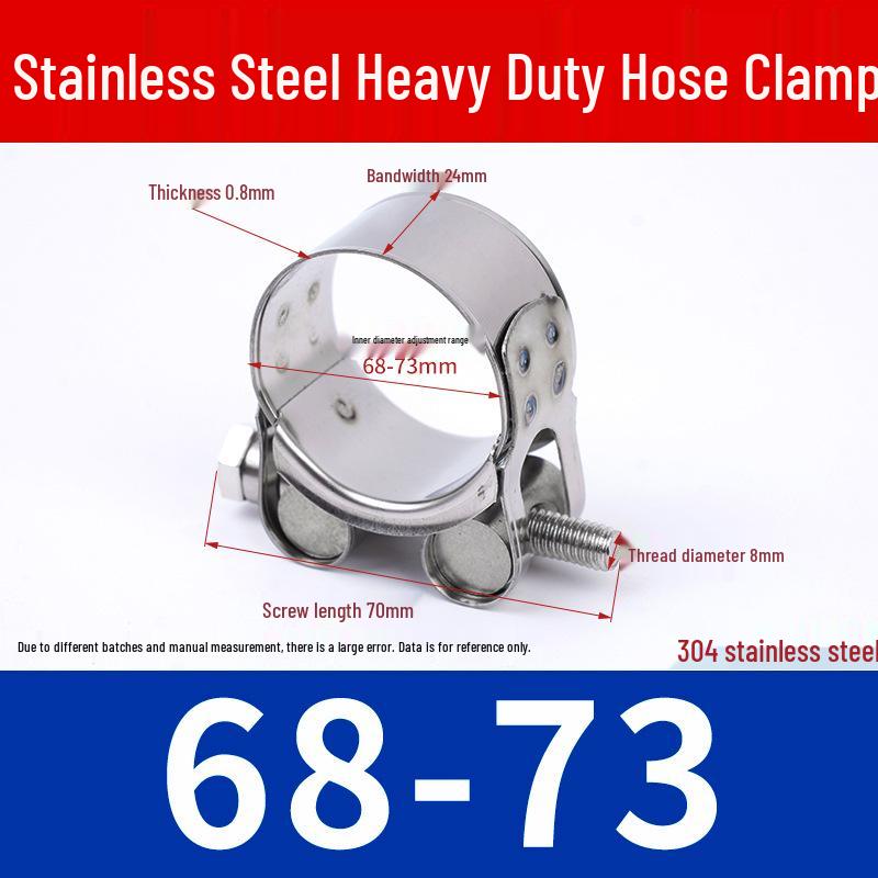 304 Stainless Steel European-Style Heavy-Duty Worm Drive Hose Clamp