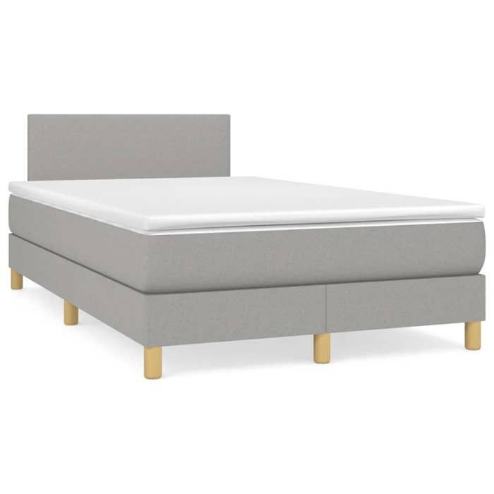 Maison Exclusive - Sommier à lattes de lit et matelas gris clair 120x190 cm tissu