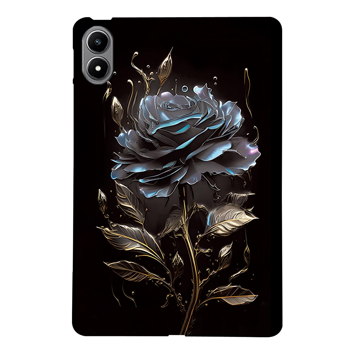 

Для Infinix Xpad 20 ТПУ чехол с печатью рисунка Тонкая защитная накладка для планшета Black Rose