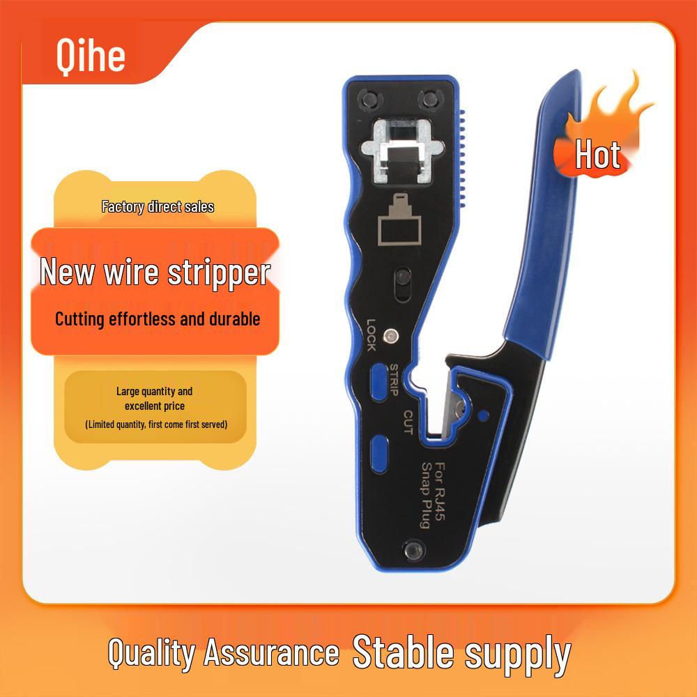 

Набор кримпера для заделки CAT5/6 с высоким спросом: Комбо кристальная головка сквозного монтажа и клещи для сетевого кабеля. синий