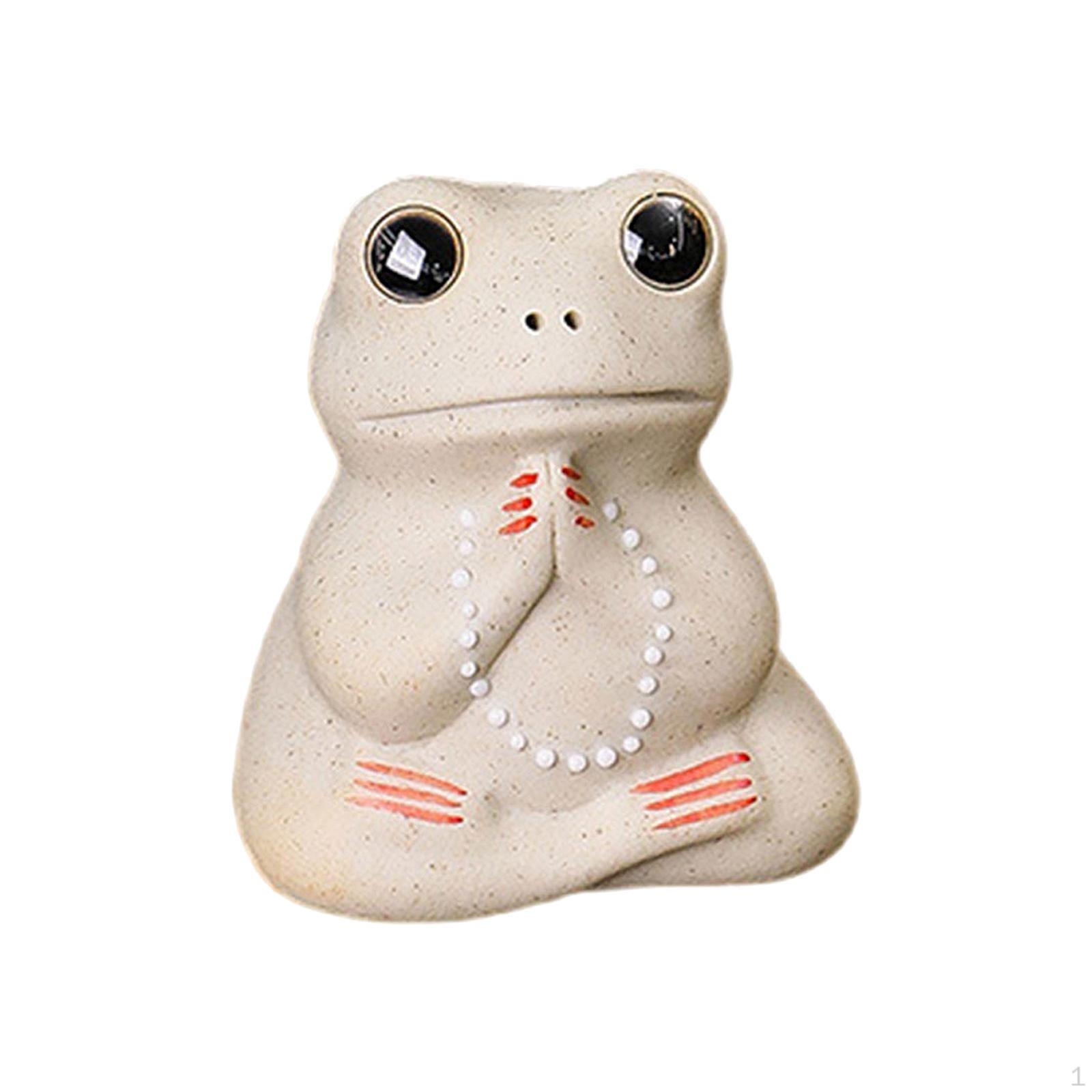 

Статуетка Жаби Чайний Звірок Прикраса Твір Мистецтва Кераміка Подарунок для Любителів Ремесло Мініатюрна Скульптура Тварина Sitting