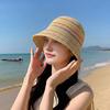 Fisherman Hat Colorful Striped Pattern Short Brim Sun Protection Hat Hollow Breathable Outdoor