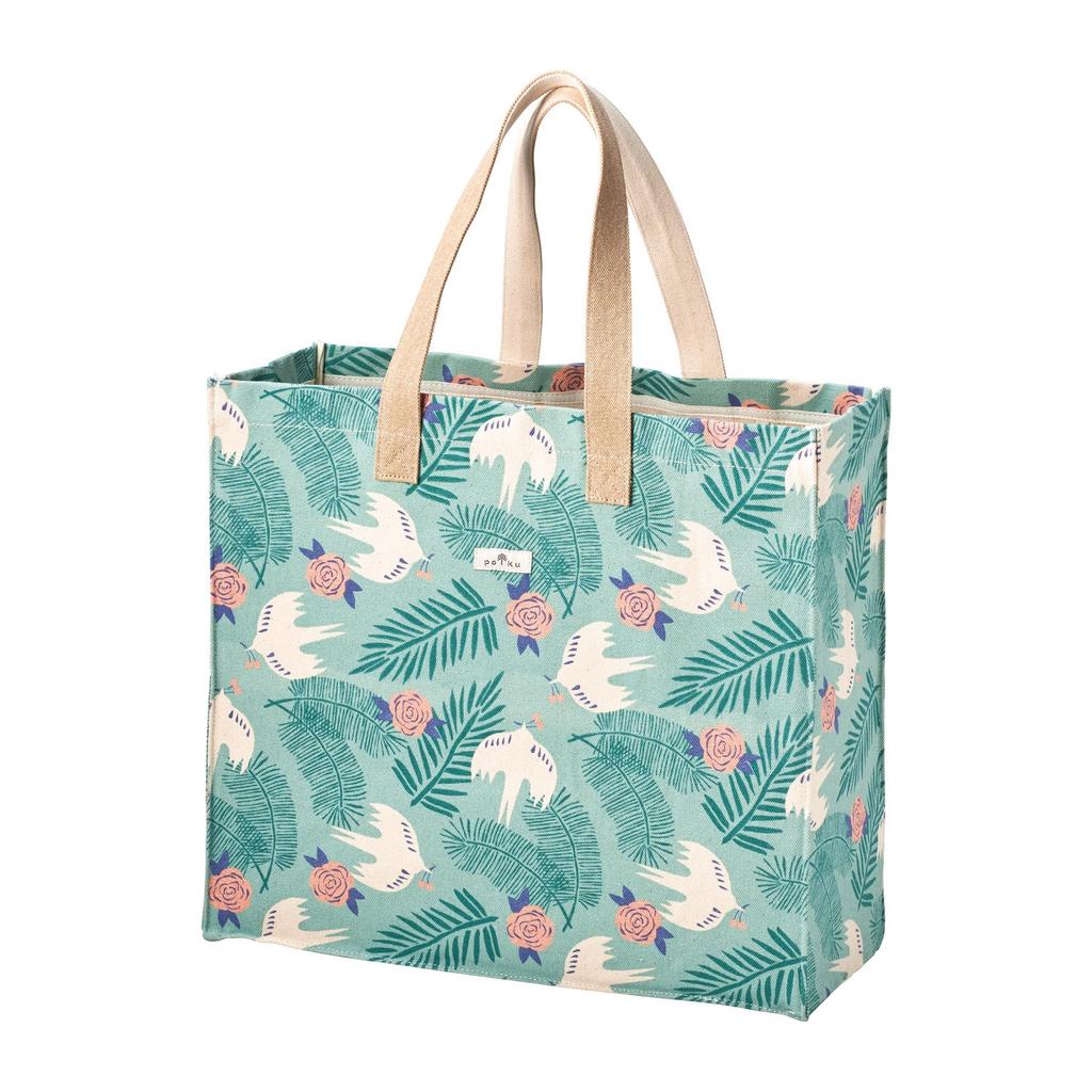 Marushin Polku Turtle Dove Canvas Tote Nordic Large 0545015600 Bag, Style, Cute, Women's, Capacity, Gusseted, Durable,