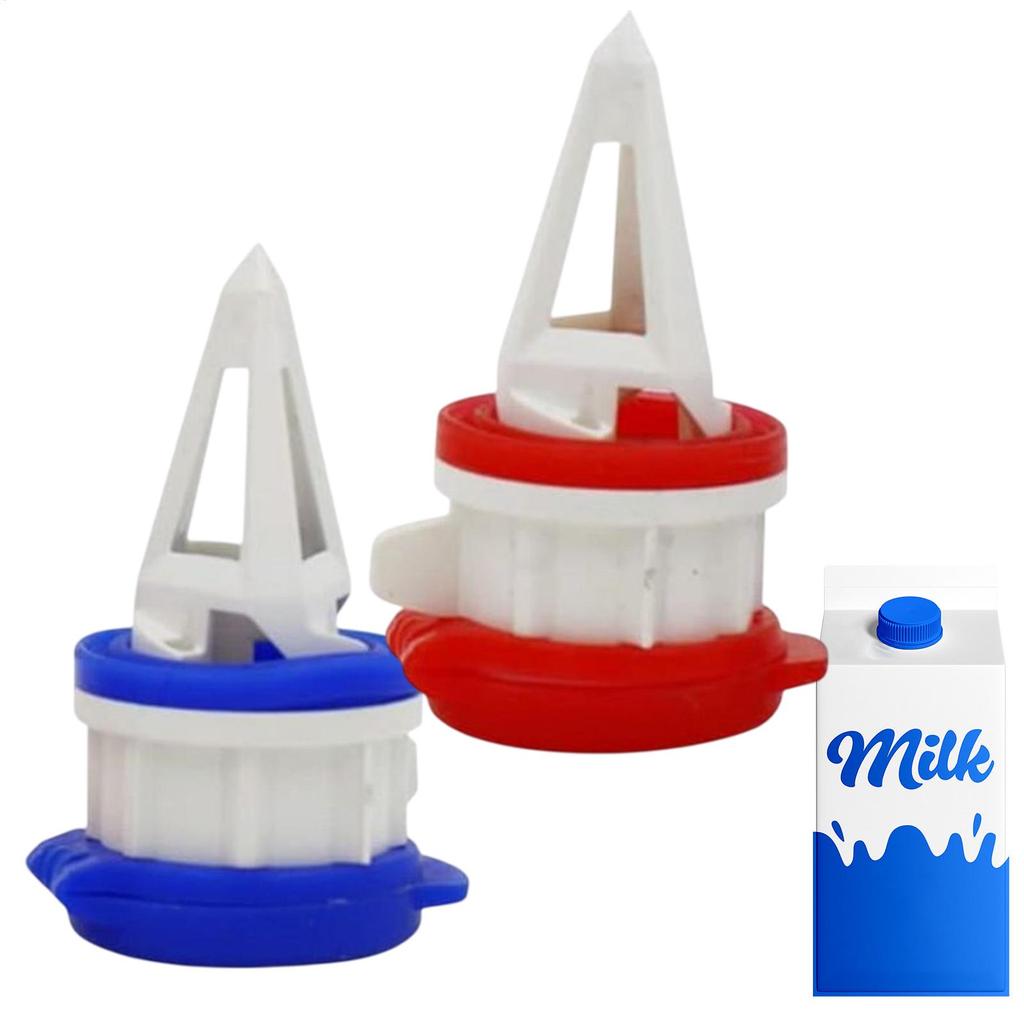 2er-Pack Milchflaschenverschluss Milchkännchen-Kappen Auslaufsicher Zum Ausgießen Mit Deckel Handwerkzeug Für Verschiedene Papiertüten Kartons Familienfeier