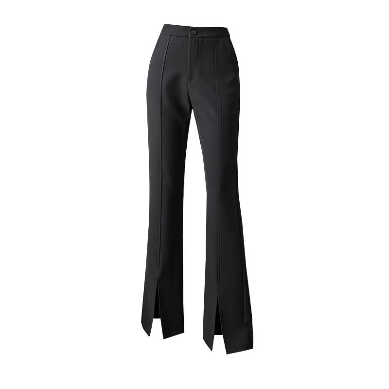 Women's Korean Style High-Waisted Flared Split Dress Pants - Spring/Summer 2026 Collection, Slimming Drapey Trousers Casual Trousers.