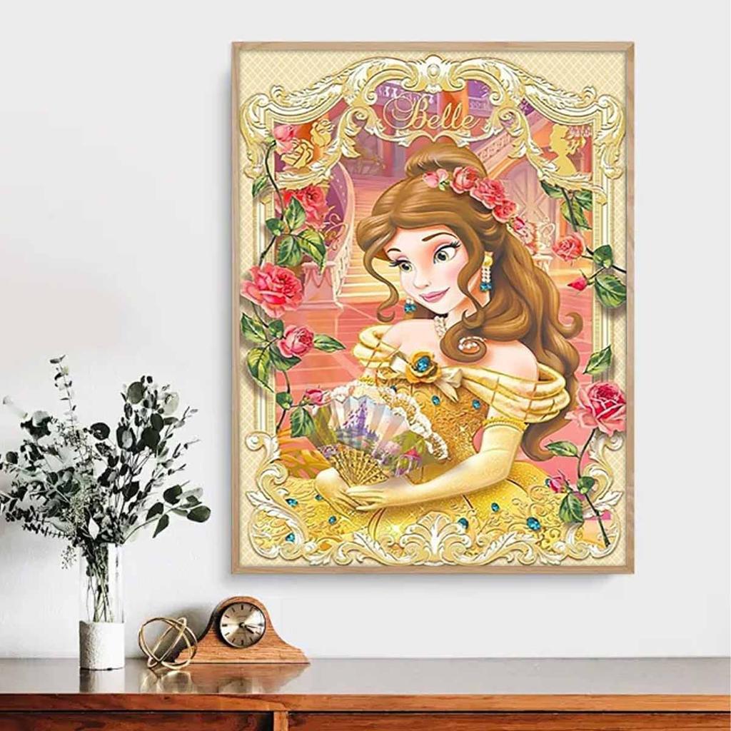 5D Diy Diamond Painting The Fan and The Princess Full Drill Rhinestones Mosaic Embroidery Handmade Products Home Decor Gift
